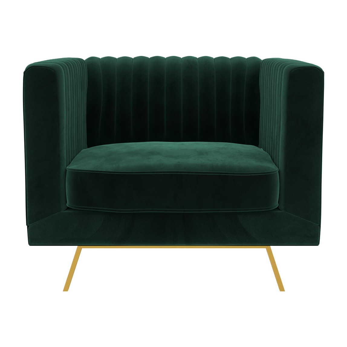 Fauteuil Gatsby en velours vert foncé