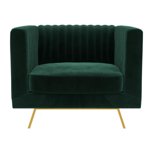 Fauteuil en velours vert foncé - Gatsby