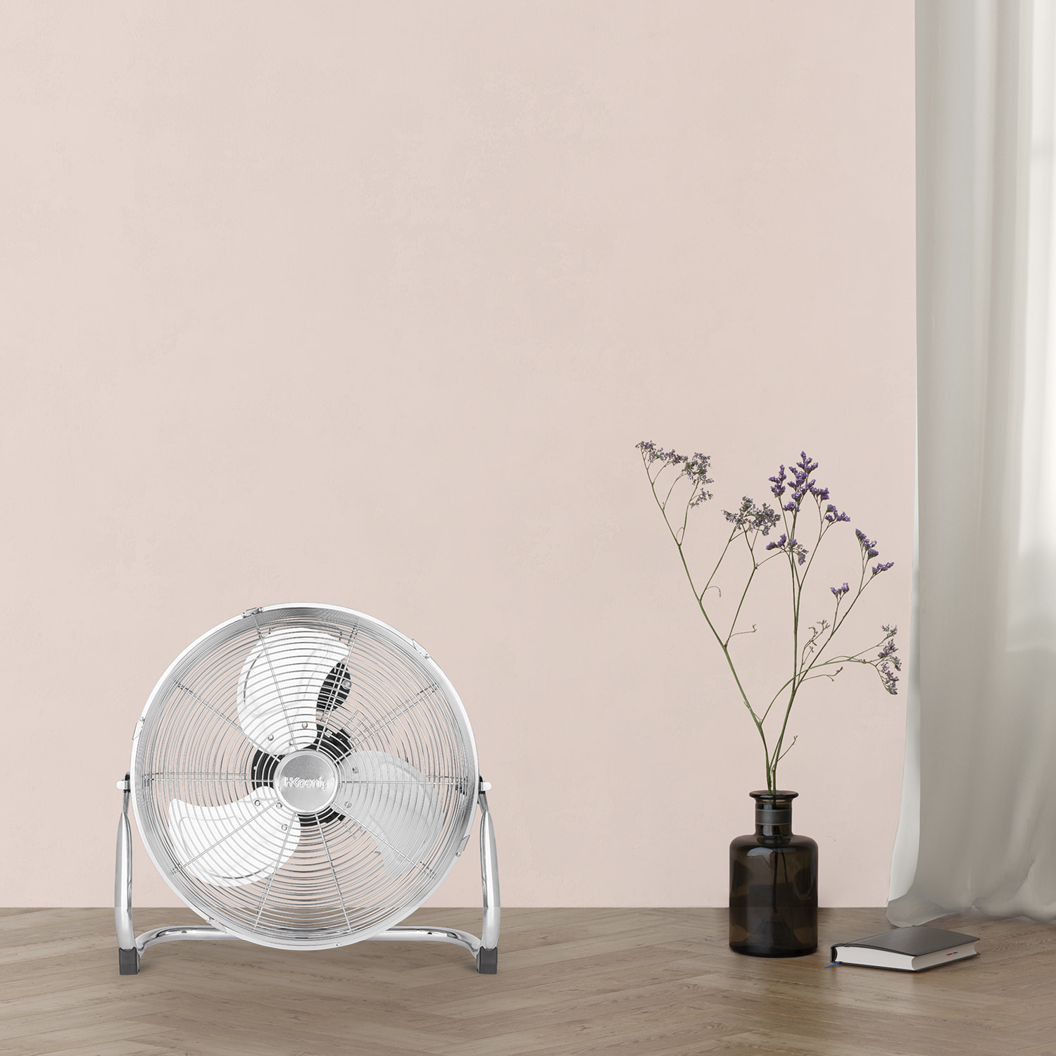 Ventilador En Metal, 3 Velocidades, 3 Aspas, Diseño Retro.