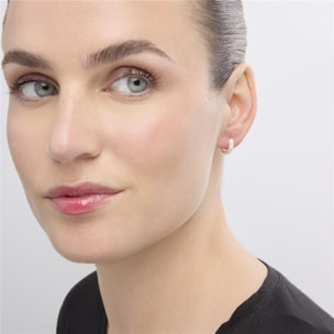 Pendientes acabado plata y Circonita Brillante