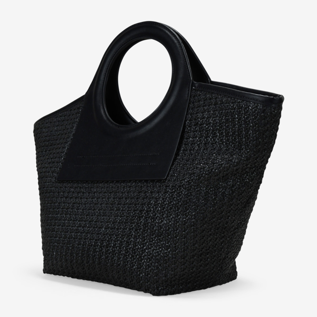 Bolso de mano negro con asas redondas