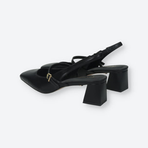 Décolleté sling back Donna Tata Italia Nero