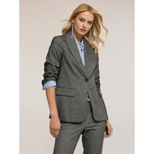 Motivi - Giacca strutturata monopetto in tessuto armaturato - Grigio