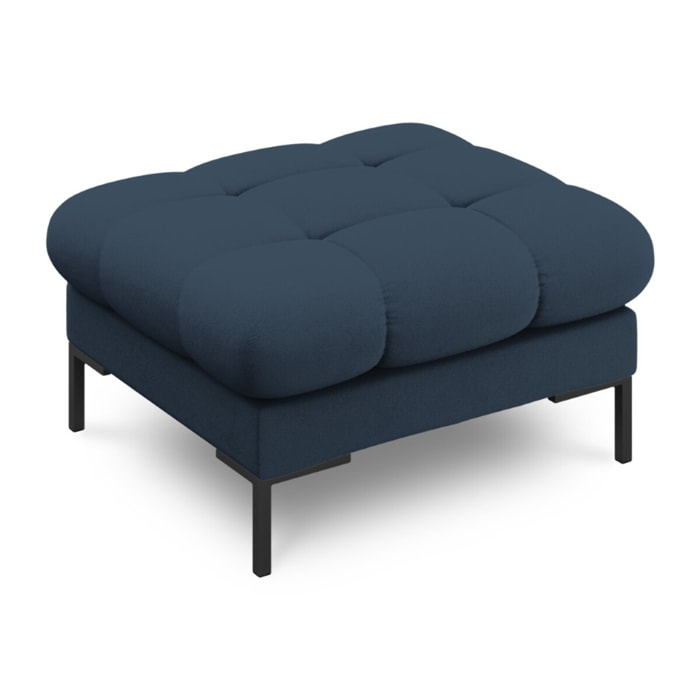 Pouf "Bali" en tissu structurel bleu