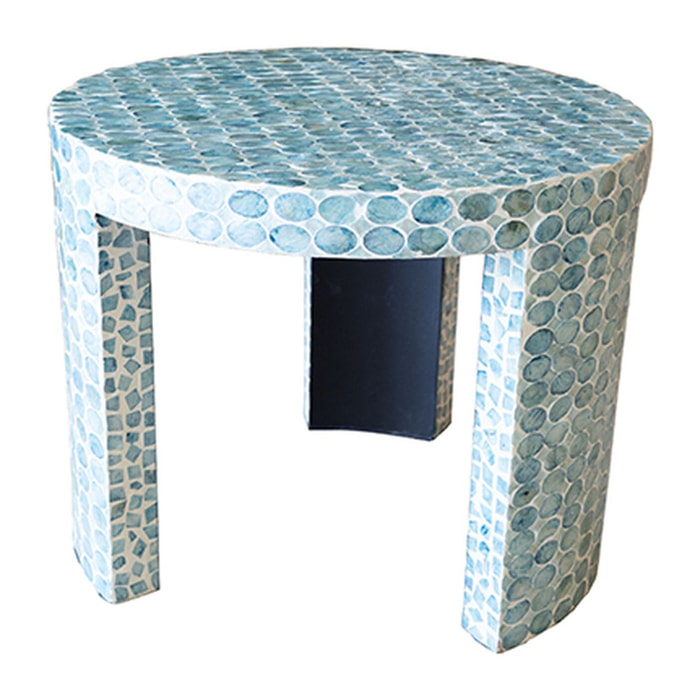 Table d'appoint en coquille de capiz bleu SOLNA