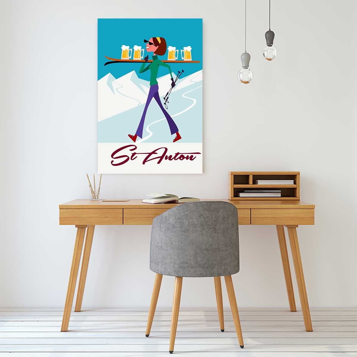 Tableau chope à st anton Tableau alu Dibond