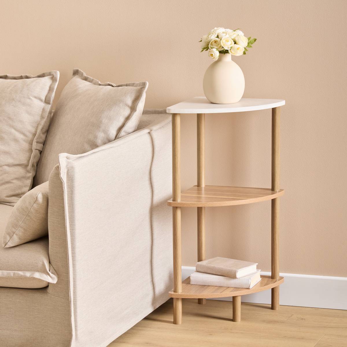 Etagère d'angle 3 niveaux Come 34x34x76,5cm