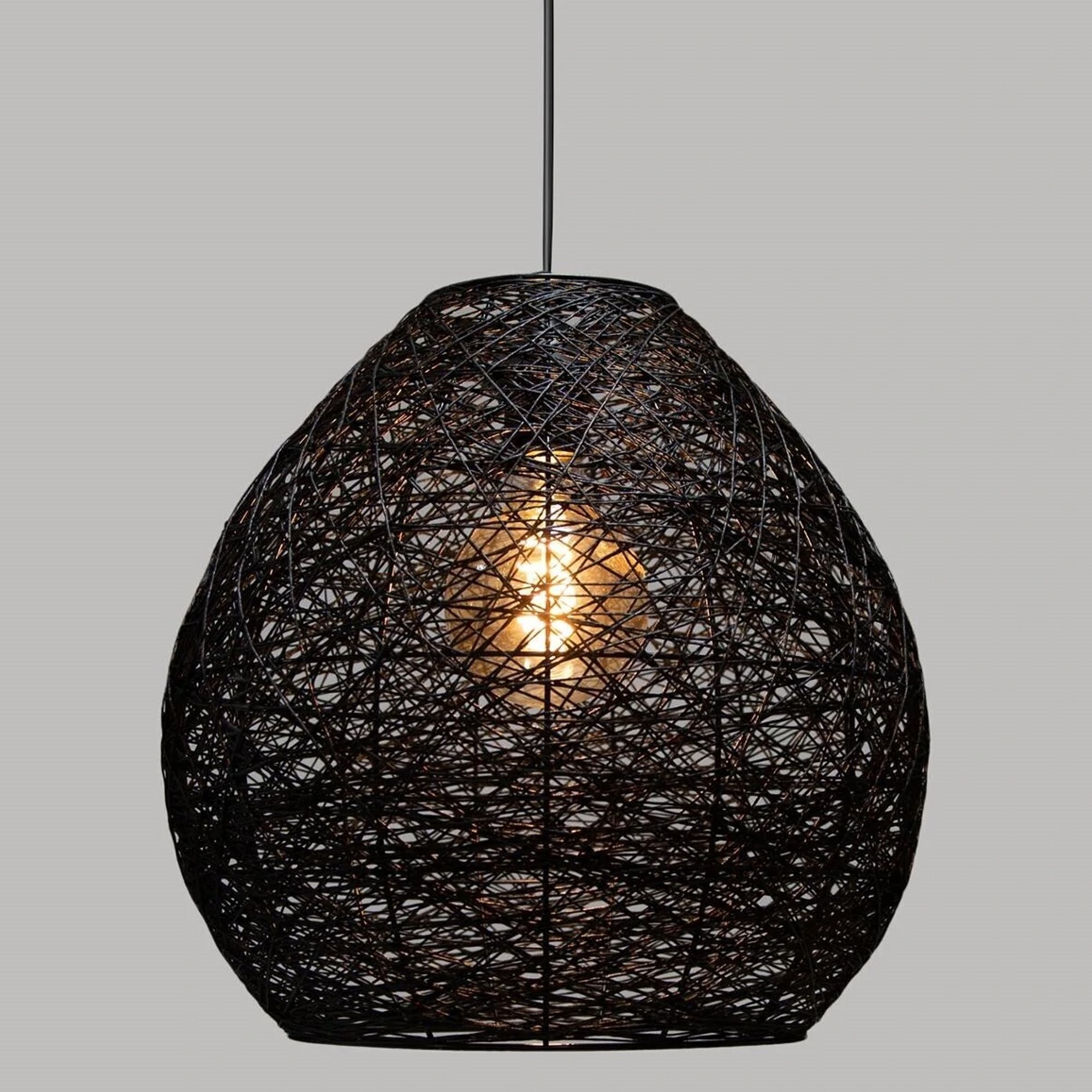 Lámpara de techo de papel negro mona