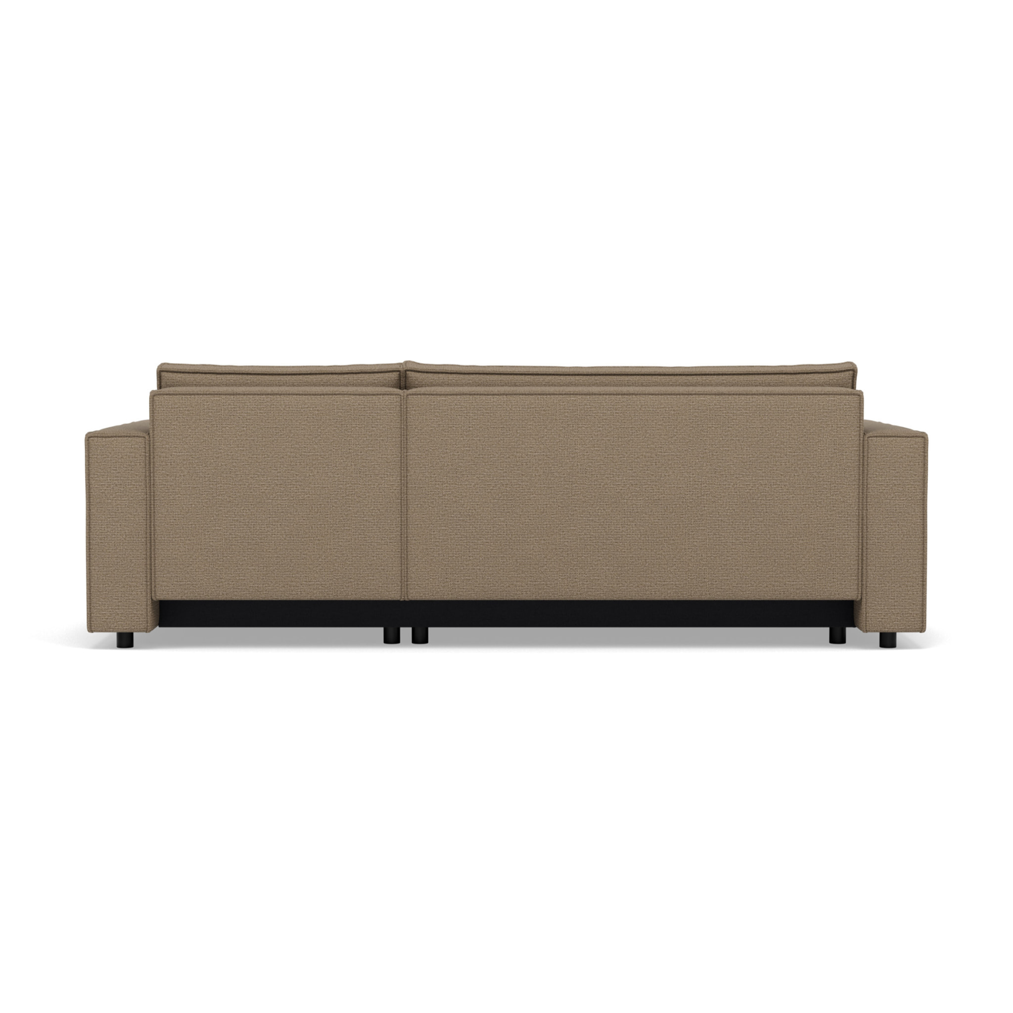 Jonas - canapé d'angle réversible 4 places convertible avec coffre en tissu texturé - Taupe