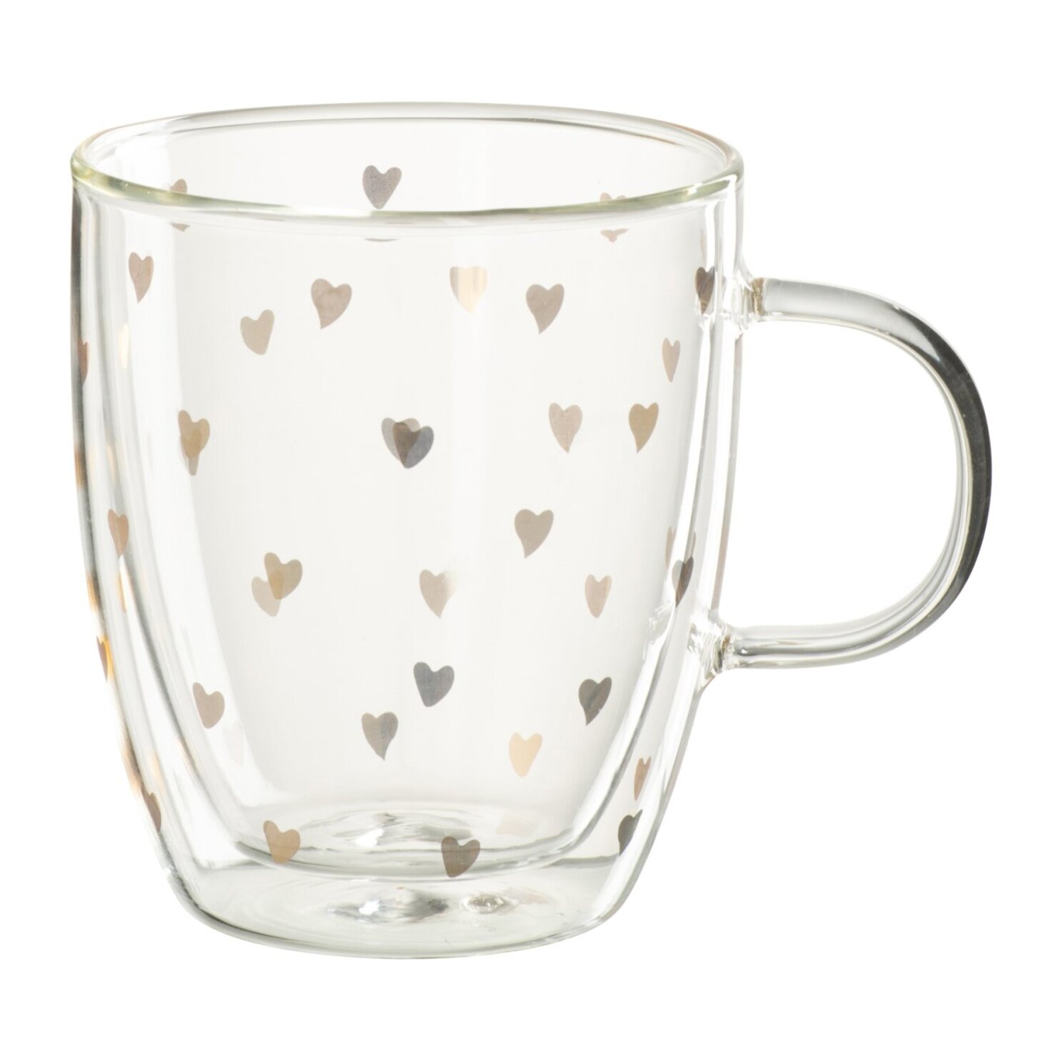 J-Line tasse Coeur - verre - transparent/or