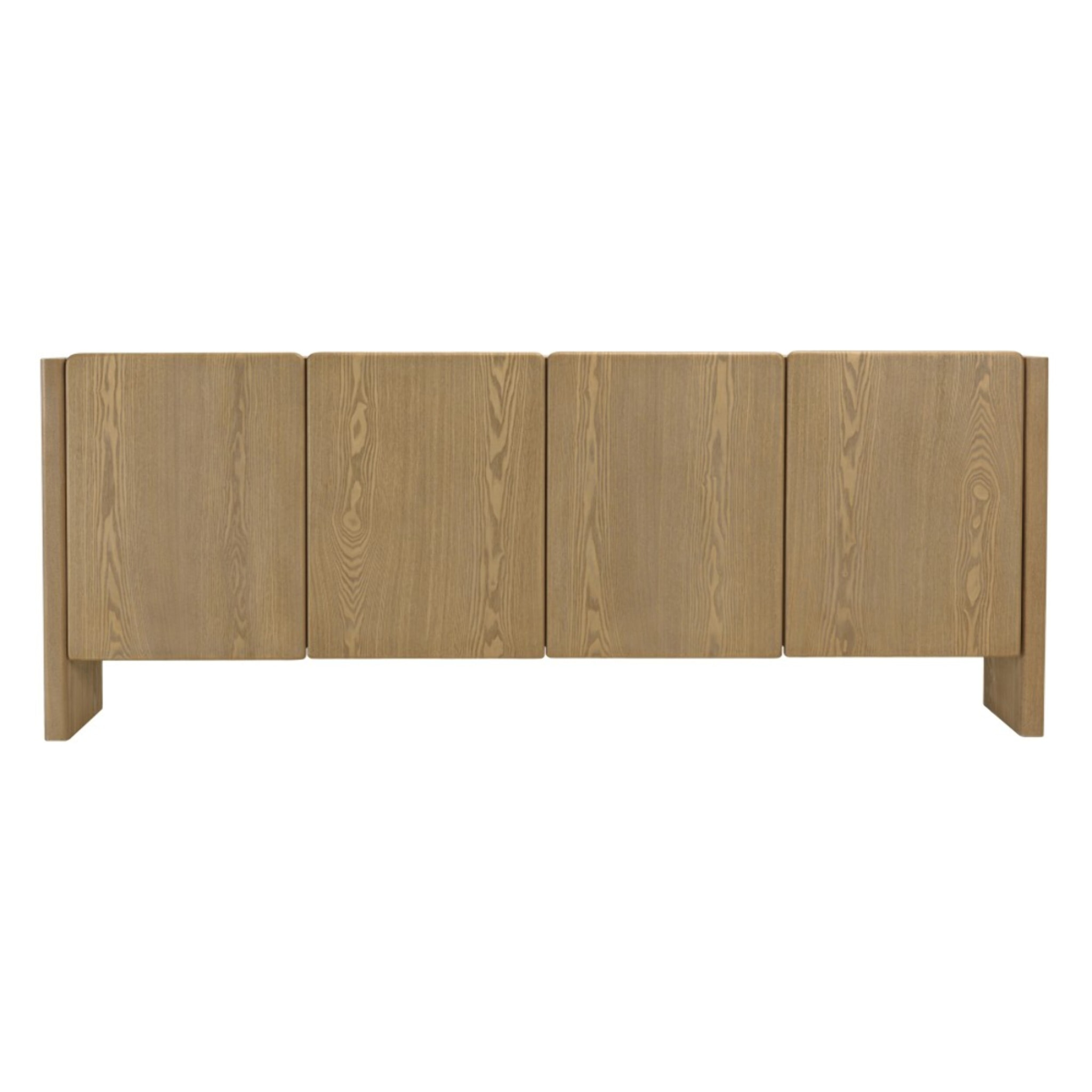 ELLA - Buffet L213 couleur naturelle 4 portes design arrondi