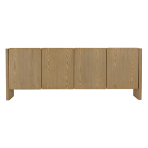 ELLA - Buffet L213 couleur naturelle 4 portes design arrondi