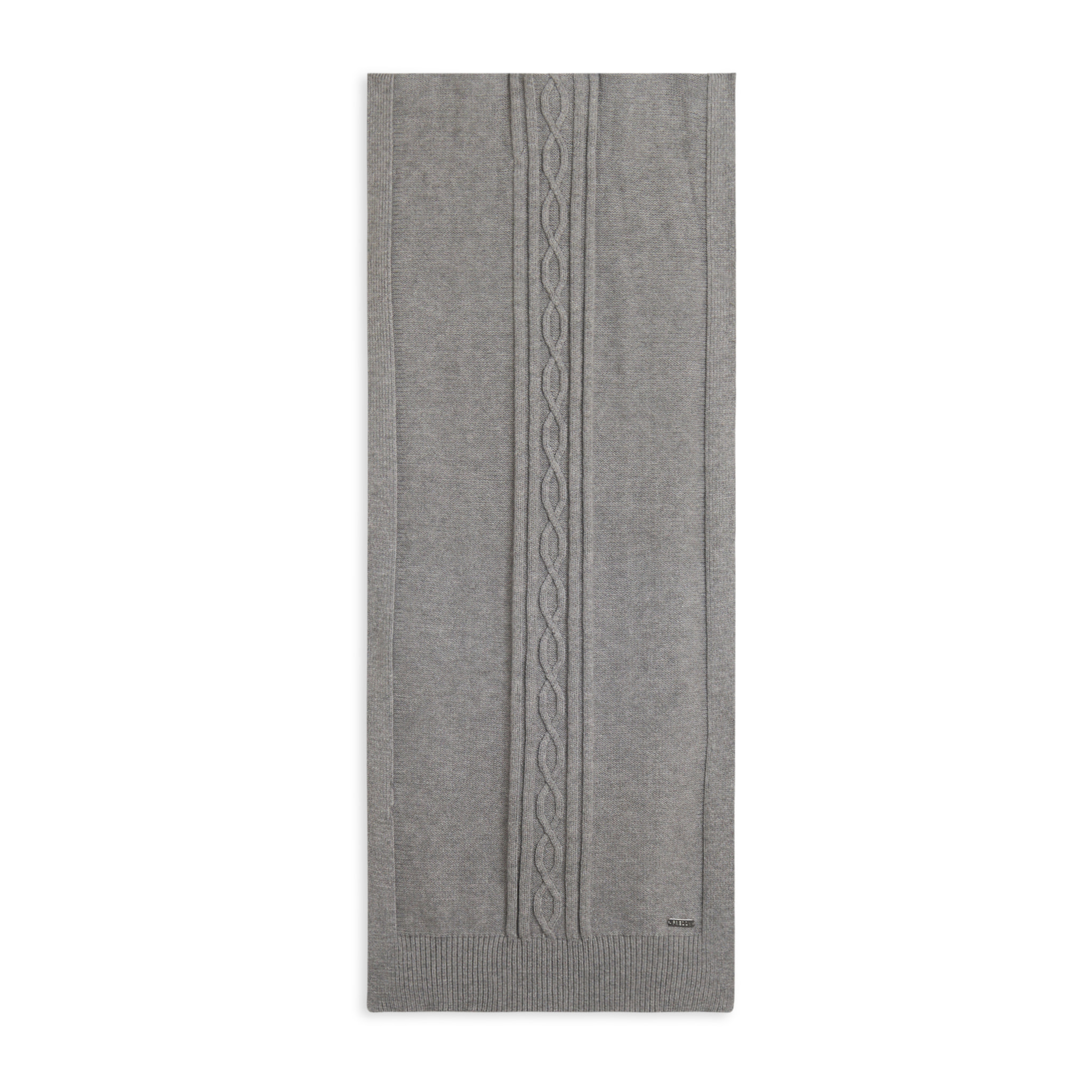 Sciarpa in maglia con treccia centrale decorativa