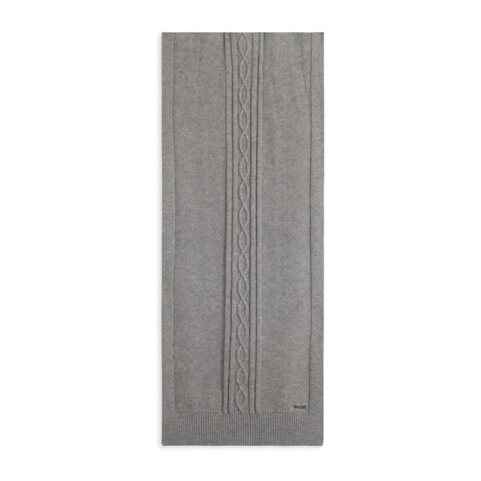 Sciarpa in maglia con treccia centrale decorativa