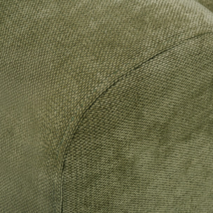 Canapé d'angle convertible réversible 4 places avec coffre de rangement en tissu chenille - MONCEAU