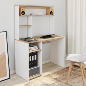 Bureau avec étagères Danny - Bois - Blanc