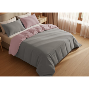 Copripiumino Bicolor Double Face Matrimoniale 100% Cotone Made in Italy