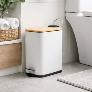 Cubo de basura con pedal ERIK de 5L en color Blanco - 14x28x29cm