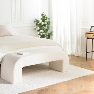 LEOPOLD - Banc en tissu bouclette écru