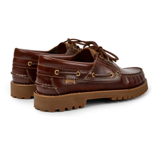 Zapatos de cordones - CAMPER Nautico - Marron - Cuero liso