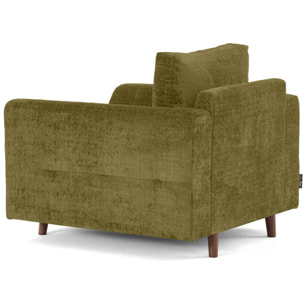 Rune - fauteuil en velours texturé - Vert Olive