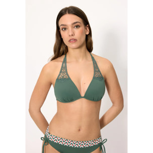 Top bikini a triangolo push-up Verde