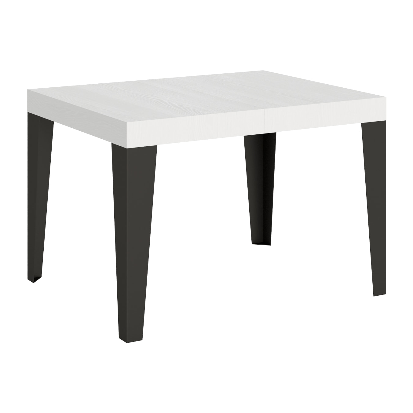 Table extensible 80x120/204 cm Flame Frêne Blanc cadre Anthracite