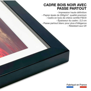 Affiche Bateau naufrage fantôme Affiche sous cadre noir