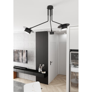 Lampada a sospensione MIZU in acciaio nero opaco