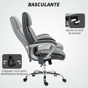 Silla de Oficina con Masaje de 6 Puntos Silla de Escritorio Giratoria con Función de Calefacción Altura Ajustable y Función de Basculante Mando a Distancia para Estudio Gris Oscuro