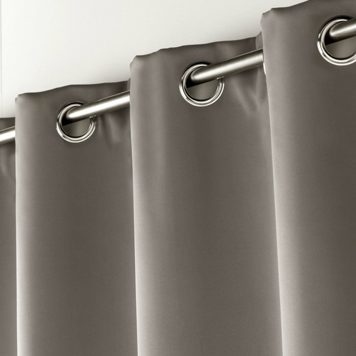 Rideau court obscurcissant 90 % adapté radiateur - Gris Perle