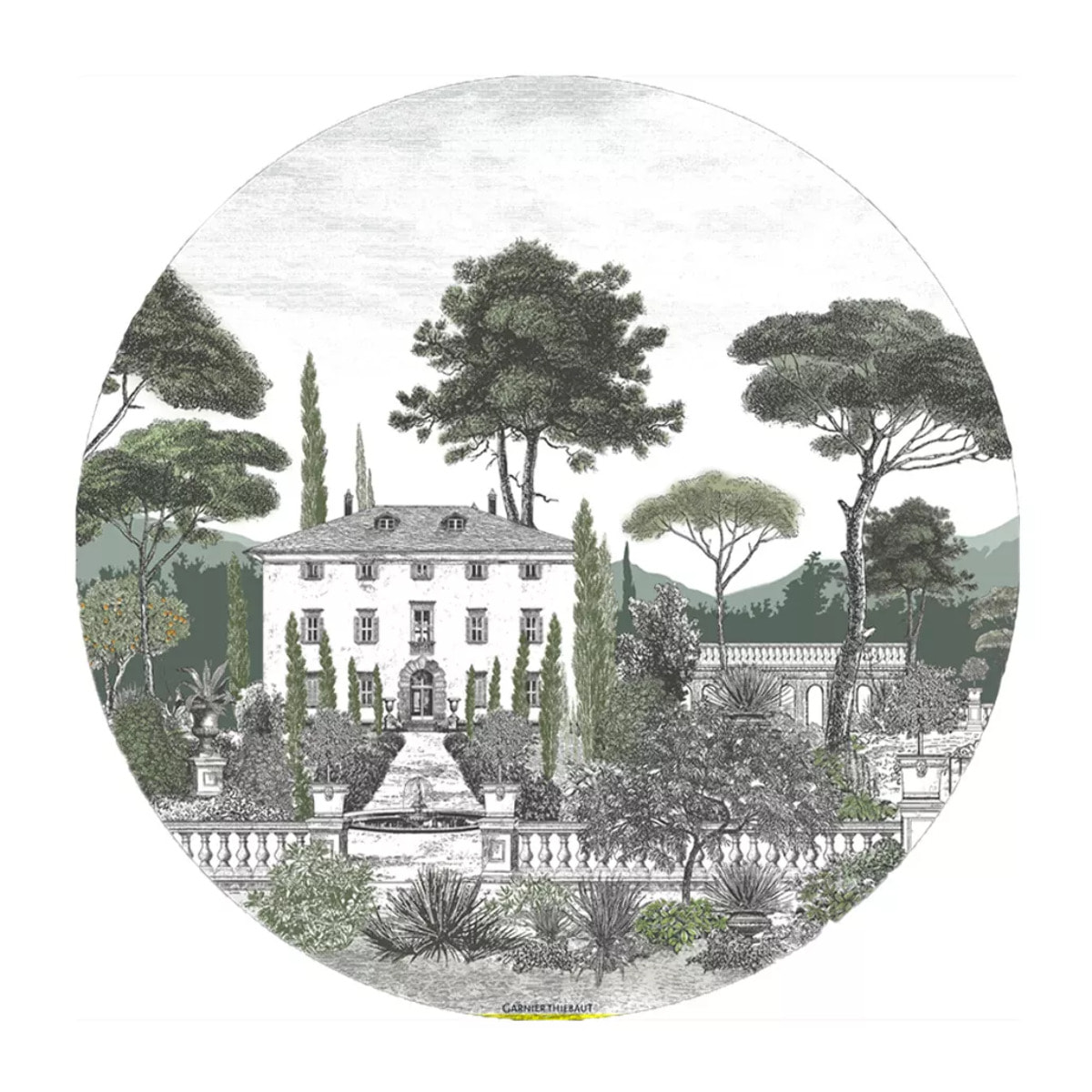 Set vinyle 860 g/m² imprimé gris vert Palazzina verde