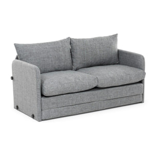 Canapé-lit d'appoint en lin gris chiné, 2 personnes ORURO