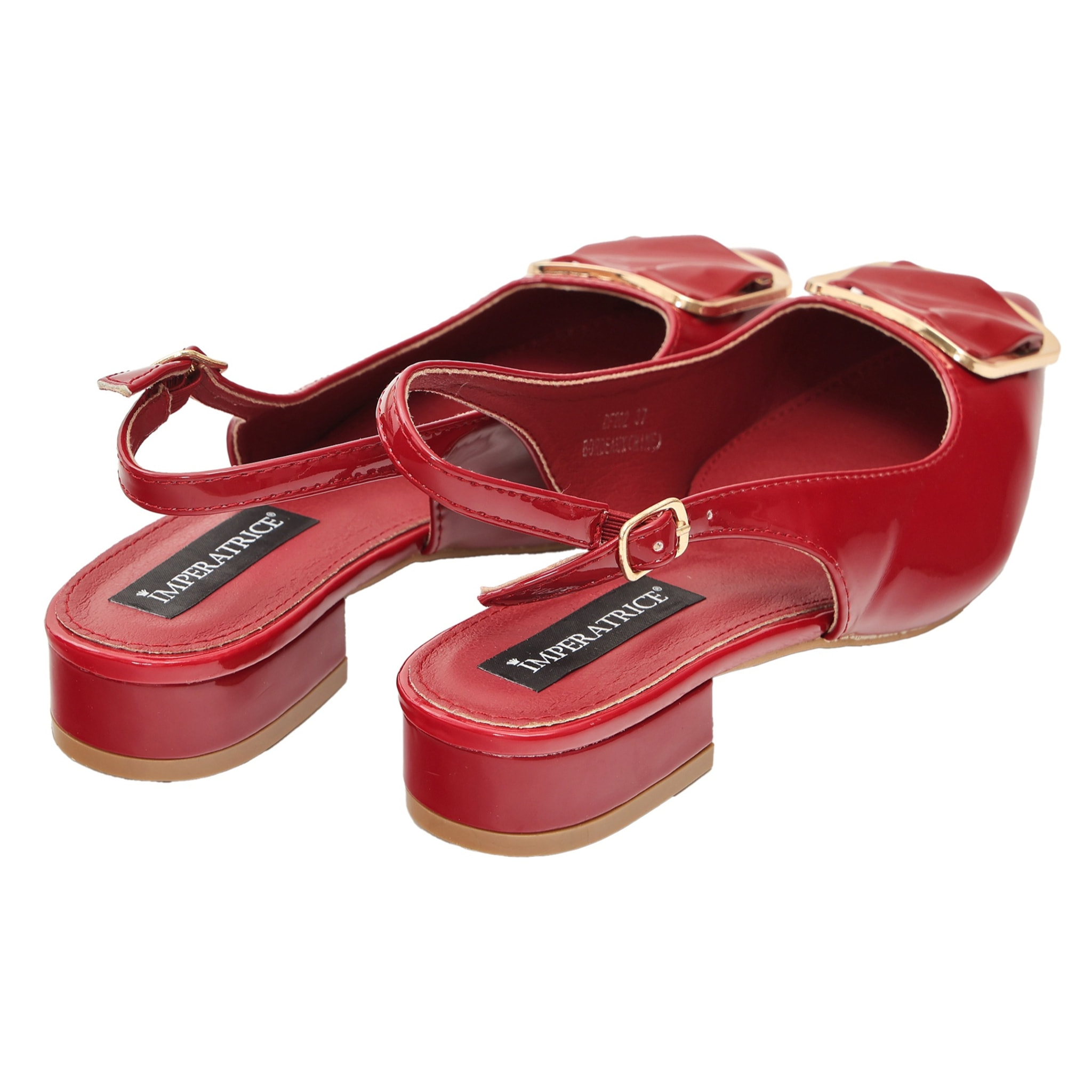 Ballerine in simil pelle verniciata con applicazione