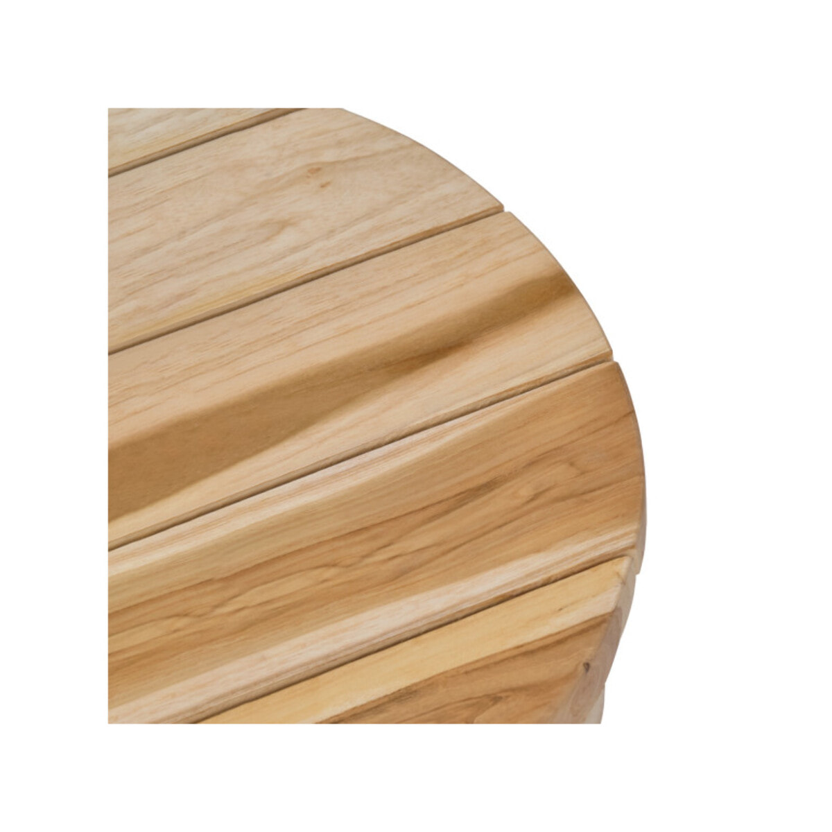 Petit tabouret rond artisanal 30 cm de haut en bois de teck - SANA
