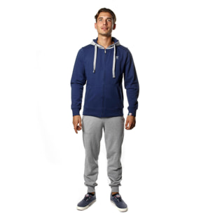 Chándal de invierno cepillado para hombre Leone Basic Vintage con capucha y cremallera