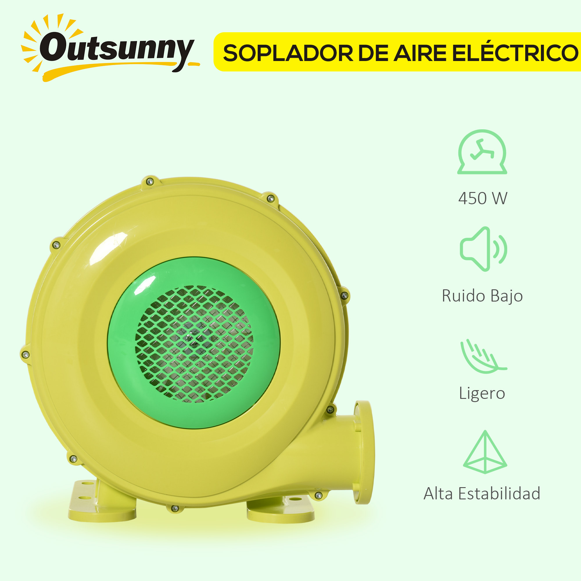 Soplador Eléctrico 450W para Castillo Hinchable y Otros Inflables 35x26x33,5 cm