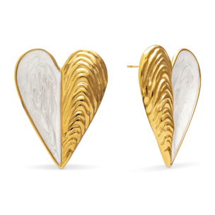 Boucles d'Oreille Moule Enamel Acier Plaqué Or