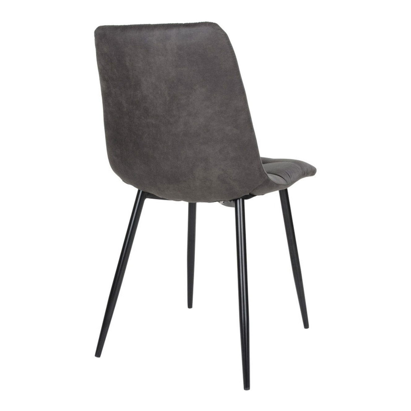 Set 2 sedie da pranzo Middelfart in microfibra grigio scuro con gambe nere