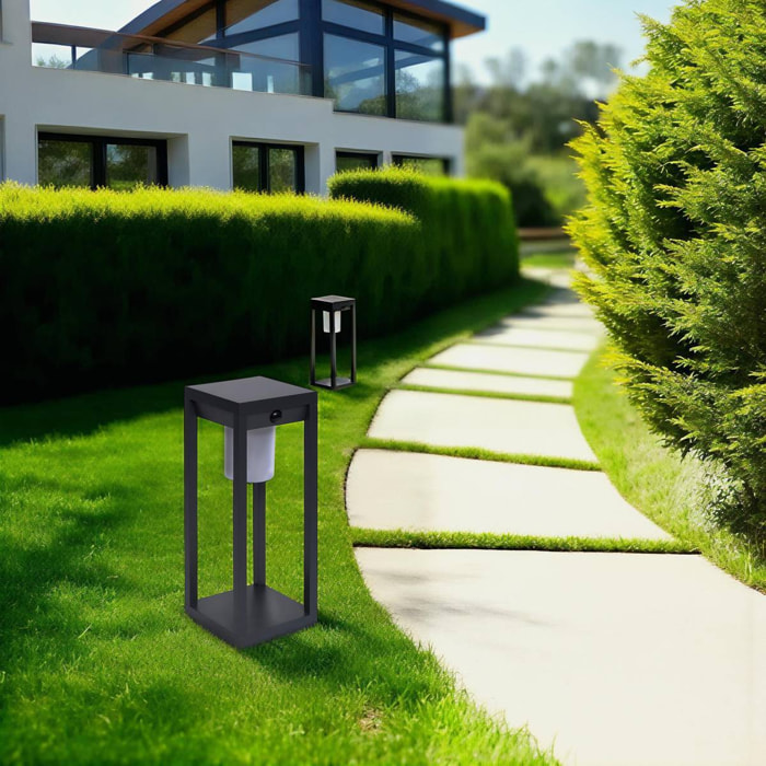 Lanterne Piky solaire gris graphite H40cm