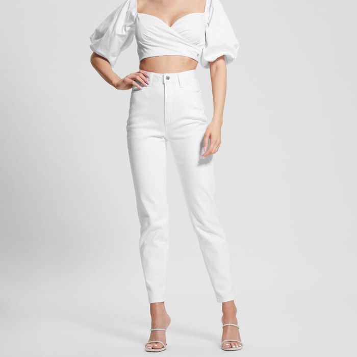 Jeans - coupe mom - coton - blanc