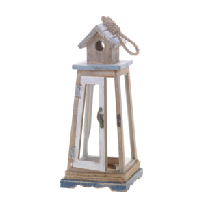 Lanterna. Altezza 35 Cm - Pezzi 1 - 14,5X35X14,5cm - Colore: Blu - Bianchi Dino - Marina Lanterne E P/Candele