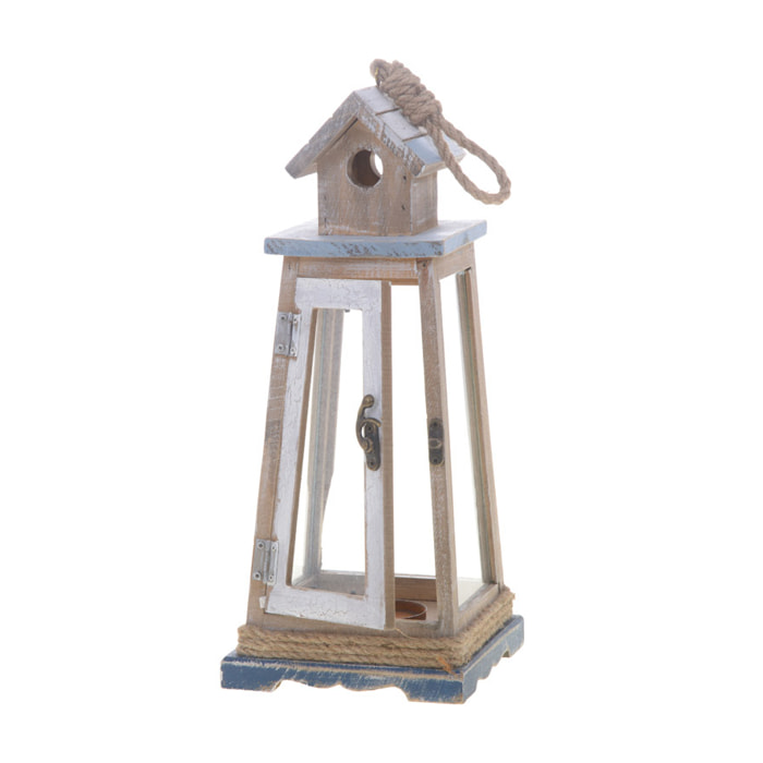 Lanterna. Altezza 35 Cm - Pezzi 1 - 14,5X35X14,5cm - Colore: Blu - Bianchi Dino - Marina Lanterne E P/Candele