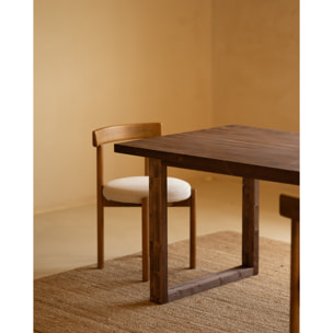 Mesa de comedor de madera maciza en tono nogal de varias medidas