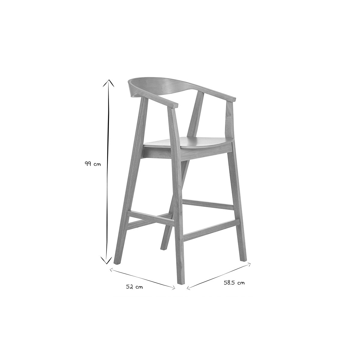 Tabourets de bar scandinaves en bois clair (lot de 2) BAHIA