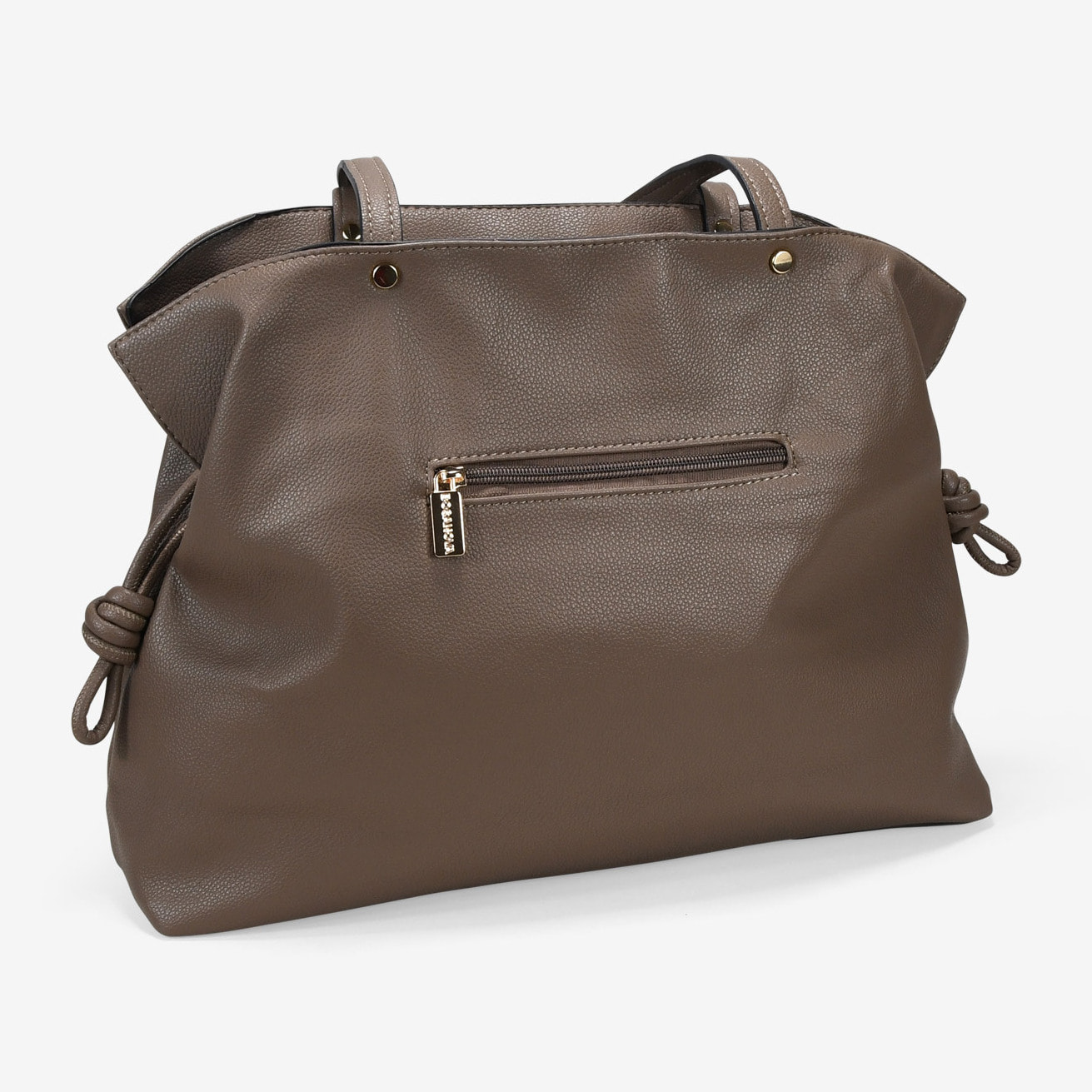 Bolso de hombro taupe con cremallera