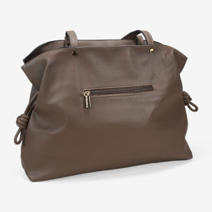 Bolso de hombro taupe con cremallera