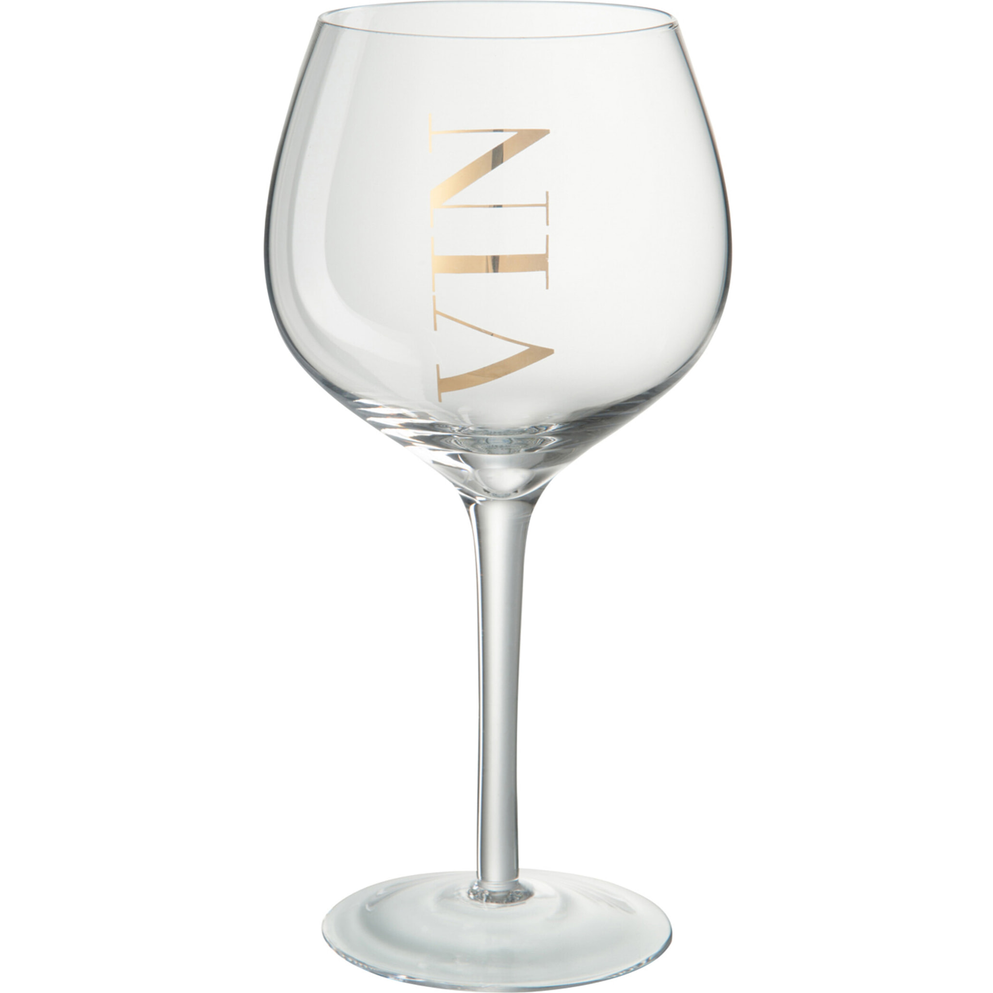 J-Line verre à vin rouge - verre - transparent/or - 6 pcs