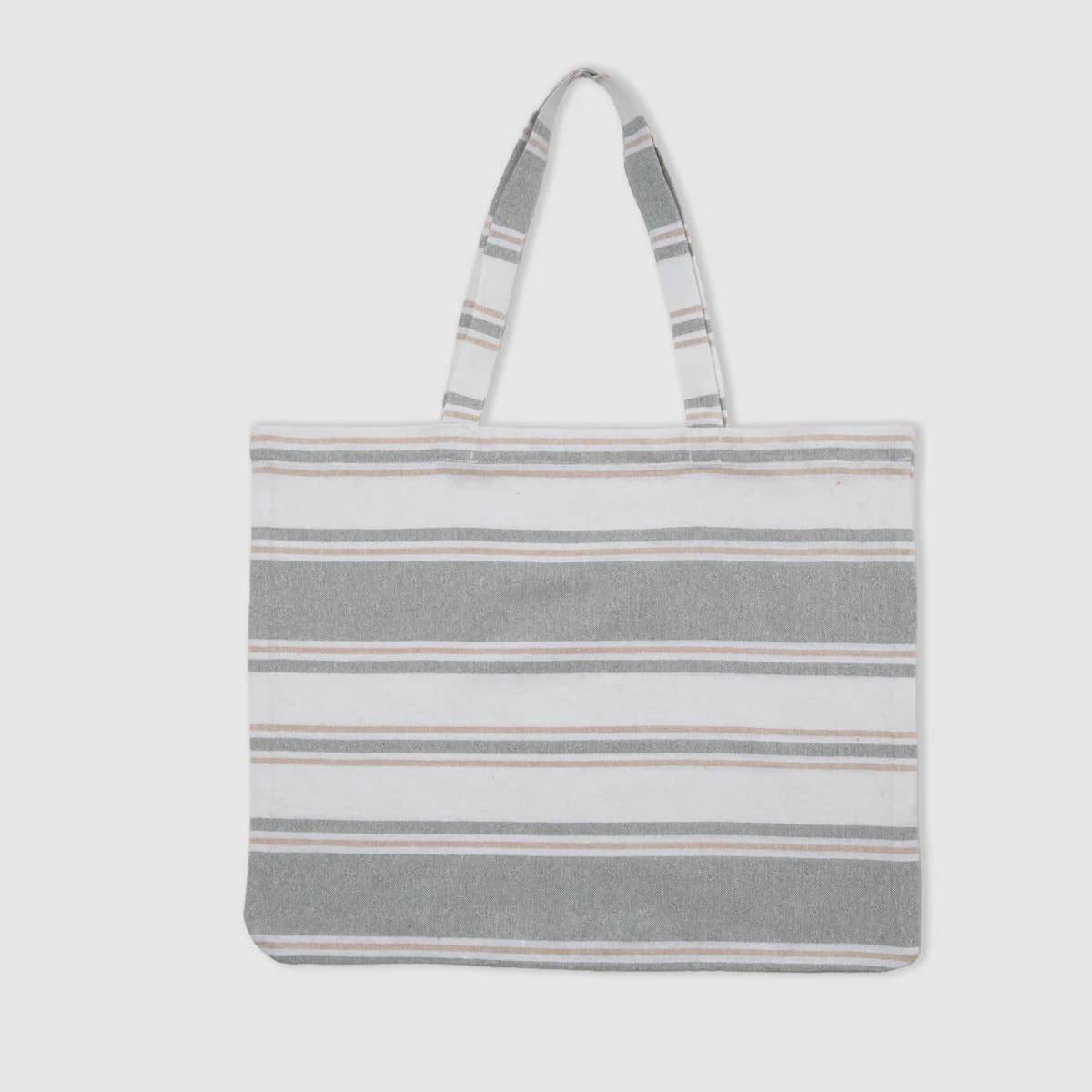 Pack bolso + toalla pareo algodón raya sansara verde seco