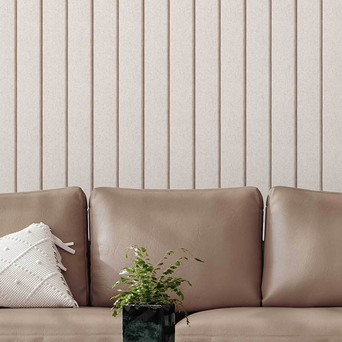 Papier peint texture murale à rainures beige naturel